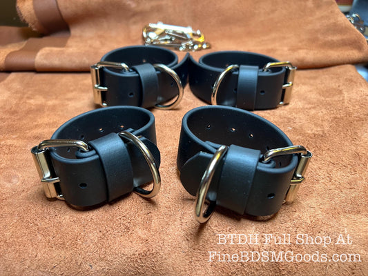 Vegan Wrist And Ankle Restraint Set - Highest Quality Vegan Strap - Multiple Colors