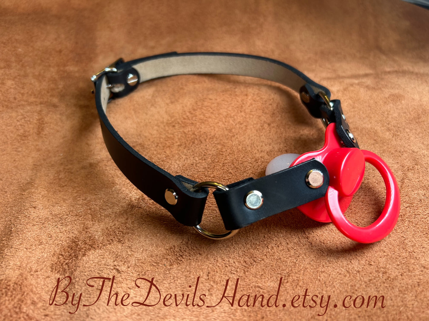 Pacifier Gag With Straps Made Of Horween Chromexcel Black Leather (Copy)