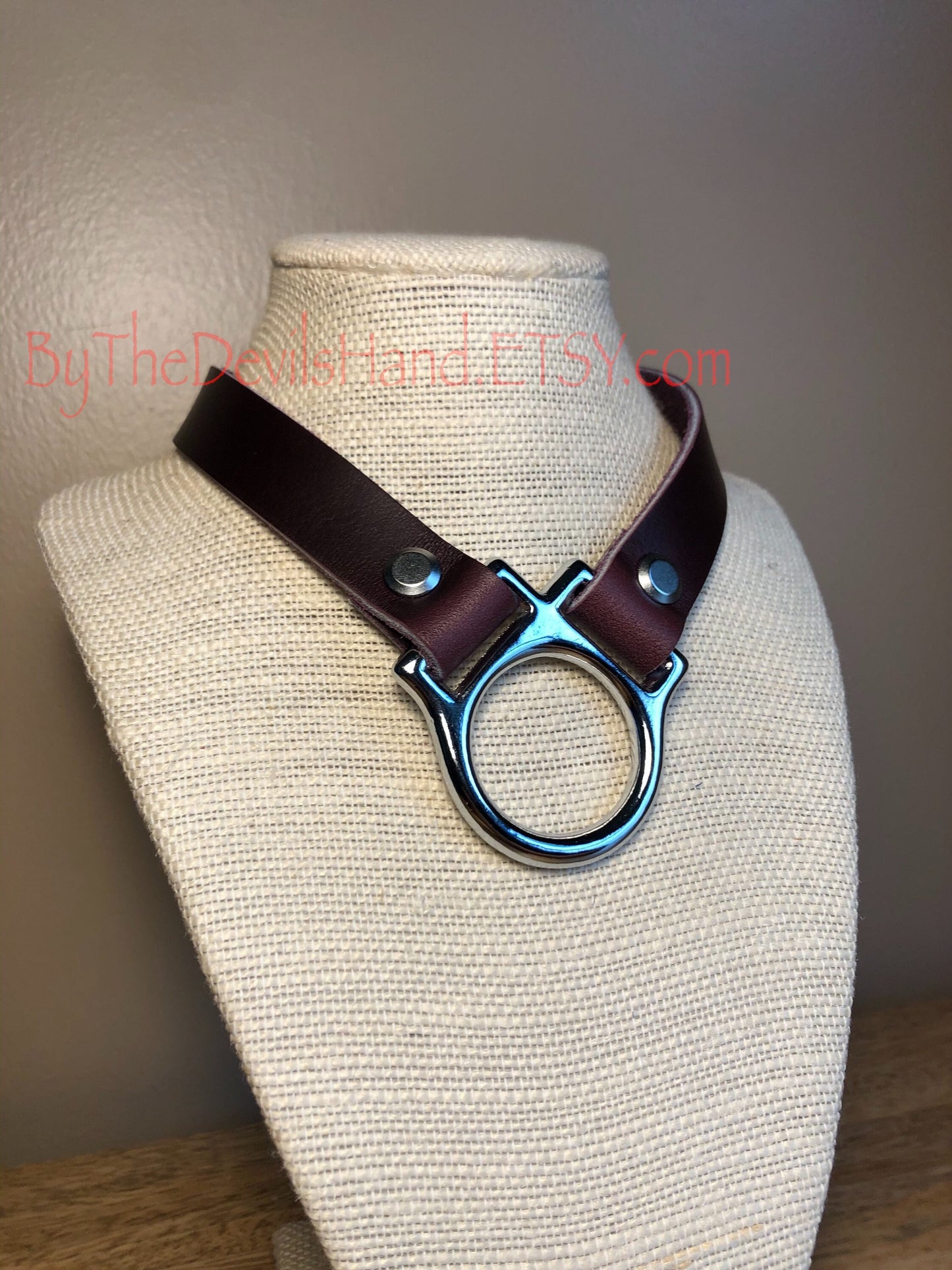 Leather Slave / Submissive Ownership Collar In Cavalier Plum Purple - Secure, Strong, Durable (CPP-BE)