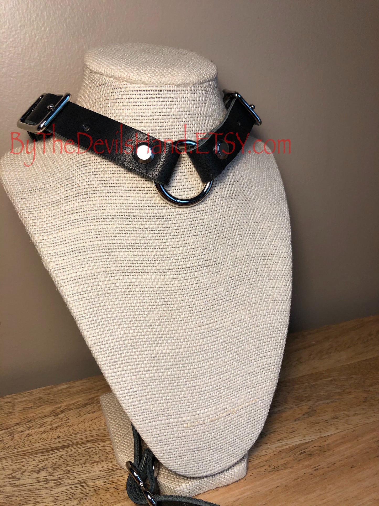 Premium Style - Anal Hook, Leather Collar and Rig Made of Black Essex Super Soft Horween Leather- Double Ball Hook Ends (BKE-BE)