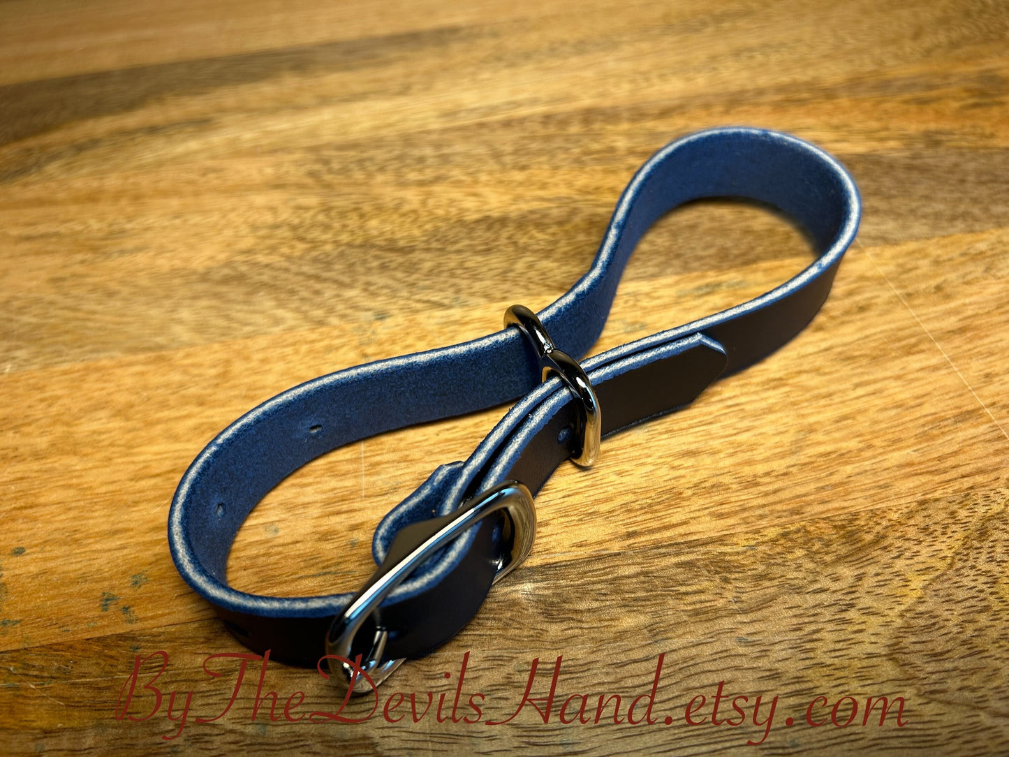 Leather Irish Eight Hand Cuffs - Cavalier Ink Pen Blue Leather (CIP-BE)