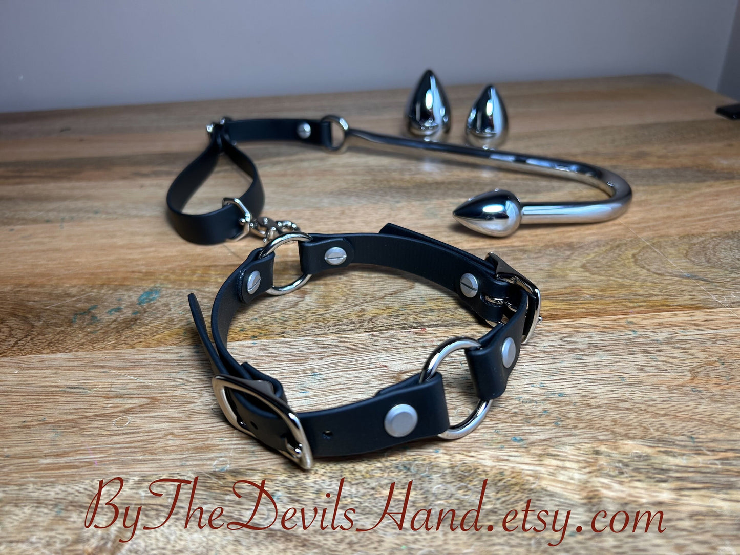 Ass Hook Rig Three Ball Made Of Waterproof Vegan Equestrian Strap - Black - Pretty, Functional, Durable (ESB-BE) Anal Hook Butt Hook