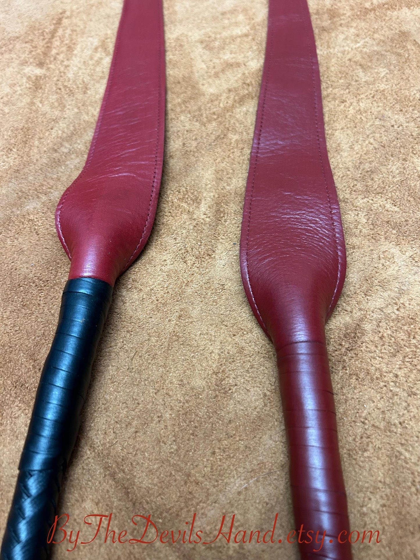 Dragon's Tail Whip - 42 Inches Total Length - Aztec Red & Satin Black