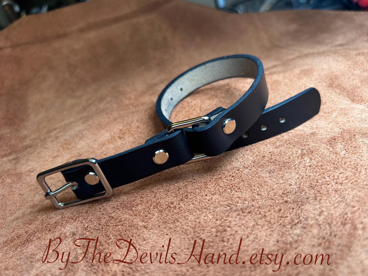 Leather Hand Cuff Wrist Restraint Multiple Colors Vegan Options