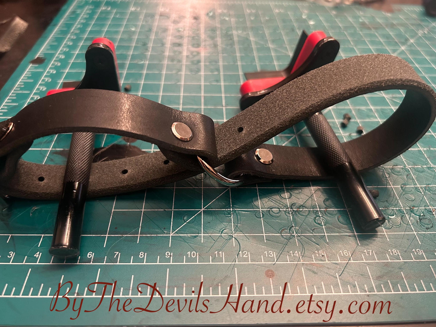 Leather Hand Cuff Wrist Restraint Multiple Colors Vegan Options